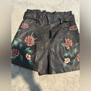 Faux leather shorts
